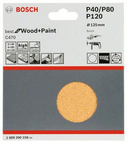Bosch Power Tools Schleifblatt-Set C4 1609200158 1609200158
