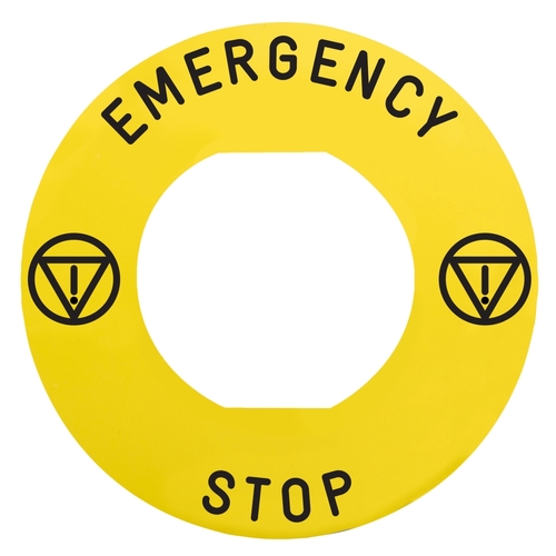 Schneider Electric Schild 60 Not-Aus-Taster EMERGENCY STOP ZBY9330M