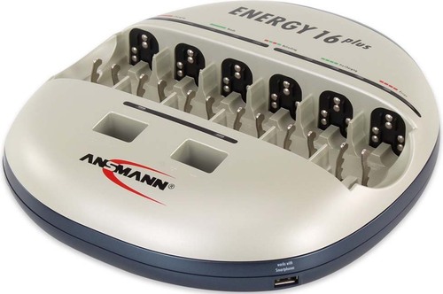 Ansmann Akku-Pflegestation fNiMH/NiCd-Akkus energy 16 plus