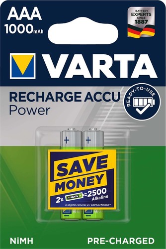 Varta Cons.Varta Recharge Accu Power AAA 1,2V/1000mAh/NiMH 5703 Bli.2