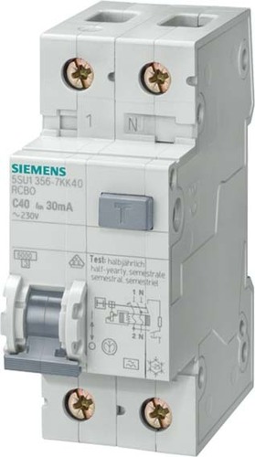 Siemens Dig.Industr. FI/LS-Schalter Typ AC, 30mA, C10 5SU1353-1GV10 Siemens Dig.Industr. FI/LS-Schalter Typ AC, 30mA, C10 5SU1353-1GV10