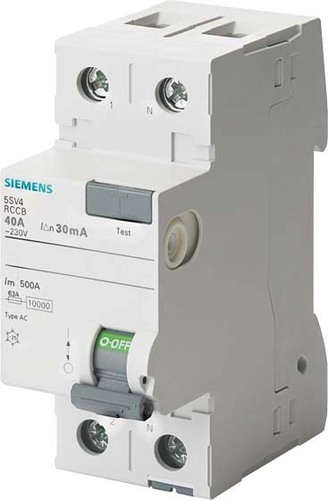 Siemens Dig.Industr. FI-Schutzschalter Typ AC, 30mA, 25A 5SV4312-0GV01