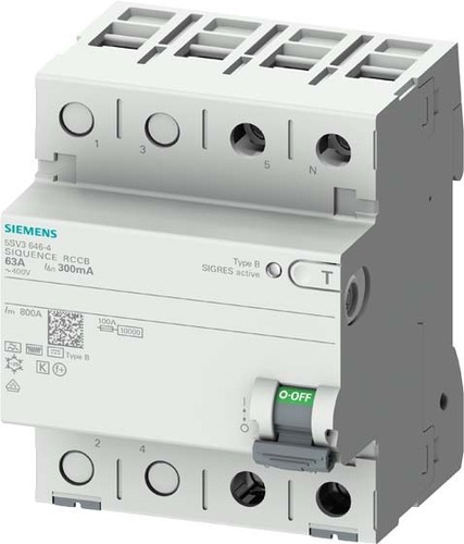 Siemens Dig.Industr. FI-Schutzschalter Typ B, 30mA , 16A 5SV3321-4 Siemens Dig.Industr. FI-Schutzschalter Typ B, 30mA , 16A 5SV3321-4