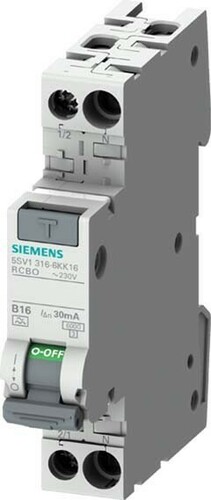Siemens Dig.Industr. FI/LS-Schalter kompakt Typ A, 30mA, B6 5SV1316-6KK06