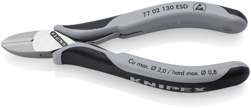 Knipex-Werk Elektronik-Seitenschneider durchgesteckt Gelenk 77 02 130 ESD