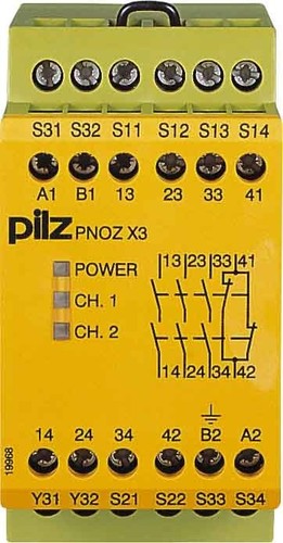 Pilz Not-Aus-Schaltgerät 120AC24DC3n/o1n/c1so PNOZ X3 #774316