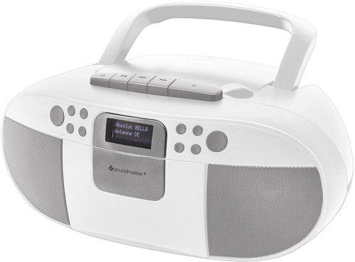 Soundmaster DAB+Boombox CD/MP3,USB,Kassette SCD7800WE weiß