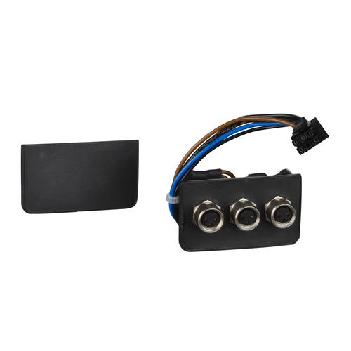 Schneider Electric Einschub, 3 M8-Buchsen 3-polig, für 3 E/A VW3L40300 Schneider Electric Einschub, 3 M8-Buchsen 3-polig, für 3 E/A VW3L40300