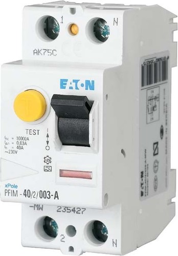 Eaton FI-Schalter 25A, 2p, 30mA, TypAC PFIM-25/2/003-110 Eaton FI-Schalter 25A, 2p, 30mA, TypAC PFIM-25/2/003-110