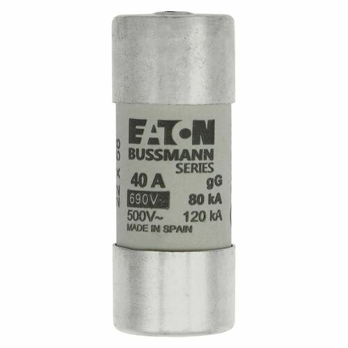 Eaton Sicherungseinsatz Nieders. 40A AC 690V 80kA CYL GG 22,#C22G40S Eaton Sicherungseinsatz Nieders. 40A AC 690V 80kA CYL GG 22,#C22G40S