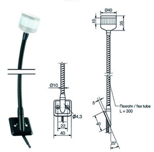 Scharnberger+Hasenbein LED-Aufbau-Signalleuchte 370mm Kopf schwarz 32014