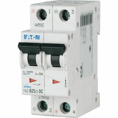 Eaton Leitungsschutzschalter 2p. 50A Charakt.: B, DC FAZ-B50/2-DC