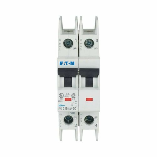 Eaton Leitungsschutzschalter 2p. 15A Charakt.: C, DC FAZ-C15/2-NA-DC