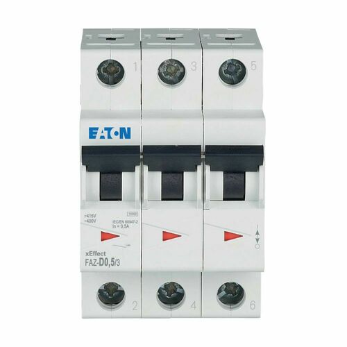 Eaton Leitungsschutzschalter 3p. 0,5A Charakt.: D FAZ-D0,5/3