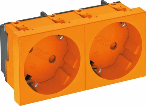 OBO Bettermann Vertr Steckdose 33 Grad, 2-fach Schutzkontakt STD-D3S ROR2