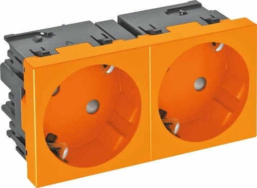 OBO Bettermann Vertr Steckdose 33 Grad, 2-fach Schutzkontakt,Con.45 STD-D3SC ROR2