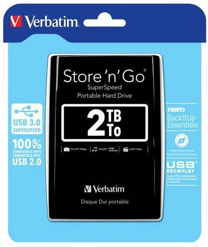 Verbatim Festplatte 2TB USB3.0 Extern,6,35cm(2,5Z) VERBATIM 53177