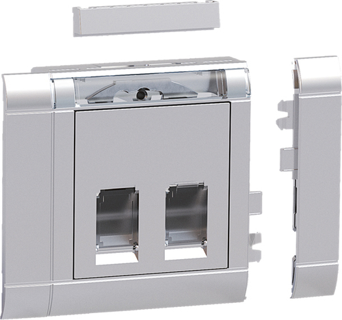 Tehalit Einbauset Daten 2 RJ45 Type 10 front aluminium GSETDM102LAN