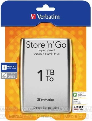 Verbatim Festplatte 1TB USB3.0 Extern,6,35cm(2,5Z) VERBATIM 53071
