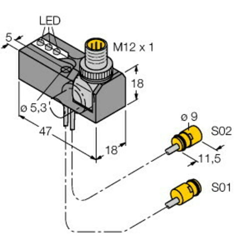 Turck Sensor induktiv NI2-K09-0 #1650039