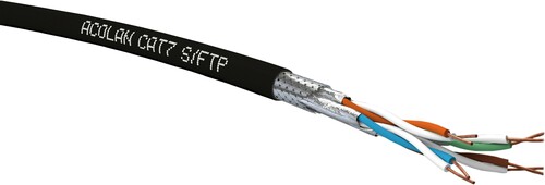 Acome ACOLAN1000 SF-S Kat.7 schwarz Universal4x2xAWG26/1 R8600A-Dca-T500