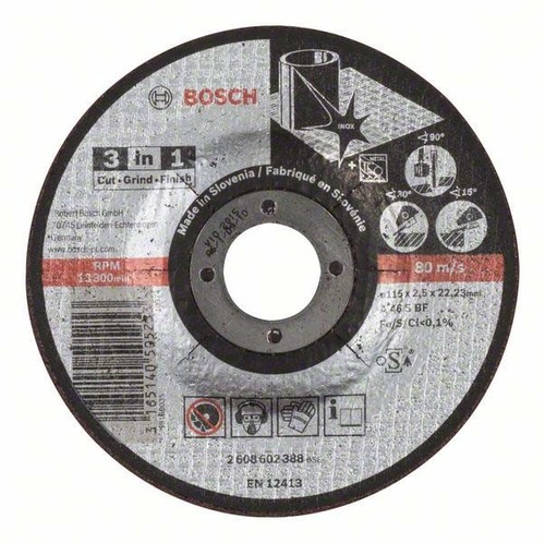 Bosch Power Tools Trennscheibe gekröpft, 115 mm, 2, 2608602388