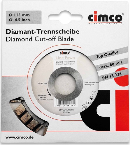 Cimco Werkzeuge Diamanttrennscheibe D=125mm 208710