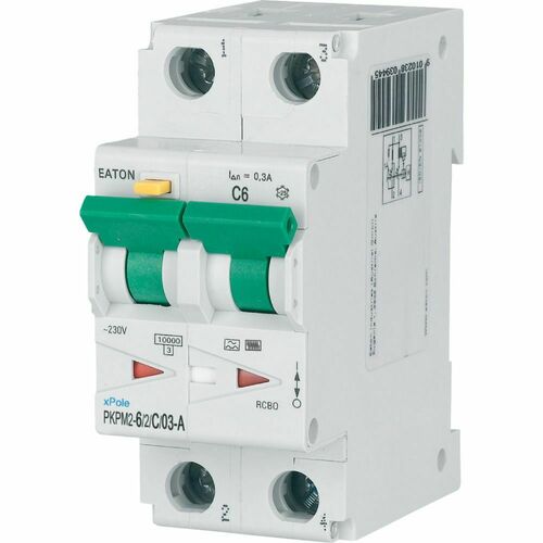 Eaton FI/LS Kombination 6A 300mA PKPM2-6/2/C/03-A Eaton FI/LS Kombination 6A 300mA PKPM2-6/2/C/03-A
