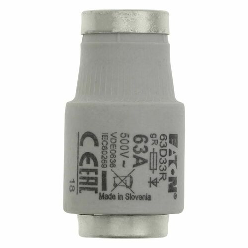 Eaton Sicherungseinsatz Nieders. 63A AC 500V 50kA SICHERUNG-#63D33R