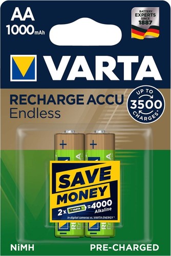 Varta Cons.Varta Recharge Accu Endless AA 1,2V/1000mAh//NiMH 56666 Bli.2