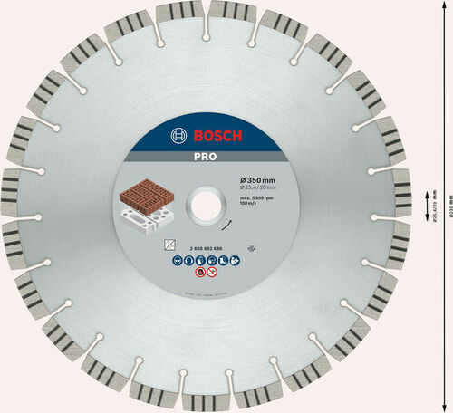 Bosch Power Tools Diamanttrennscheibe 350x20/25,4mm 2608602686