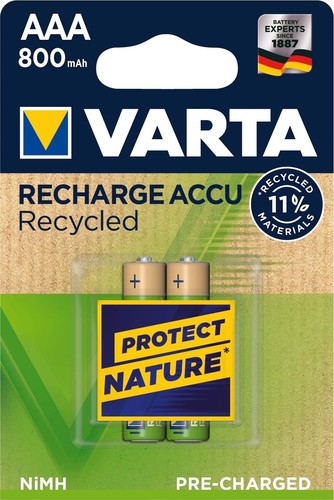 Varta Cons.Varta Recharge Accu Recycled AAA 1,2V/800mAh/NiMH 56813 Bli.2