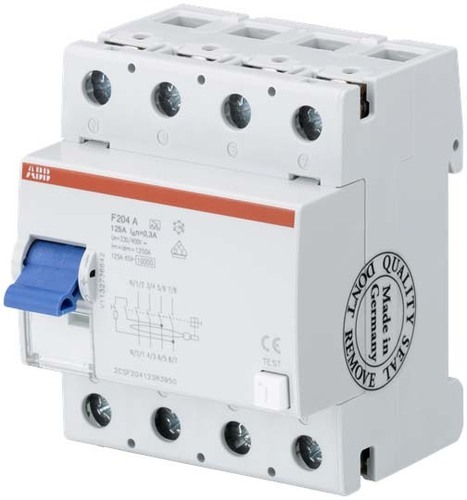 ABB Stotz S&J FI-Schutzschalter A,125A,100mA,N links F204A-125/0,1L ABB Stotz S&J FI-Schutzschalter A,125A,100mA,N links F204A-125/0,1L