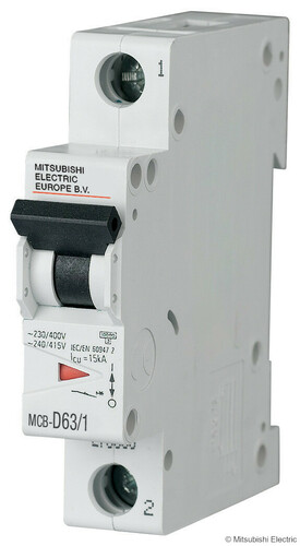 Mitsubishi Electric 25A, 1 polig, D Kurve MCB, Icu = 10kA E MCB-D25/1 #719819