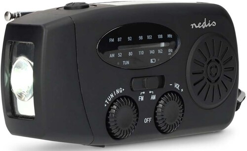 Nedis Notfallradio Handkurbel/Solar RDFMCR2000BK Nedis Notfallradio Handkurbel/Solar RDFMCR2000BK