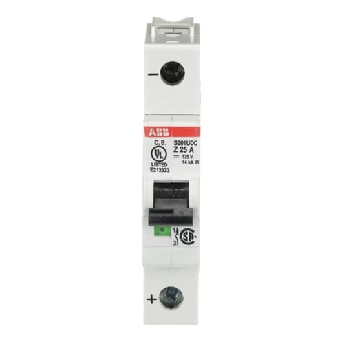 ABB Stotz S&J Sicherungsautomat ar., 14 kA, 25 A, 1P S201UDC-Z25 ABB Stotz S&J Sicherungsautomat ar., 14 kA, 25 A, 1P S201UDC-Z25