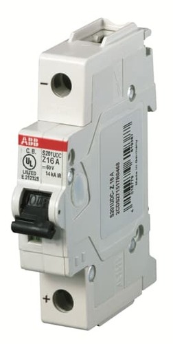 ABB Stotz S&J Sicherungsautomat ar., 14 kA, 63 A, 1P S201UDC-Z63 ABB Stotz S&J Sicherungsautomat ar., 14 kA, 63 A, 1P S201UDC-Z63