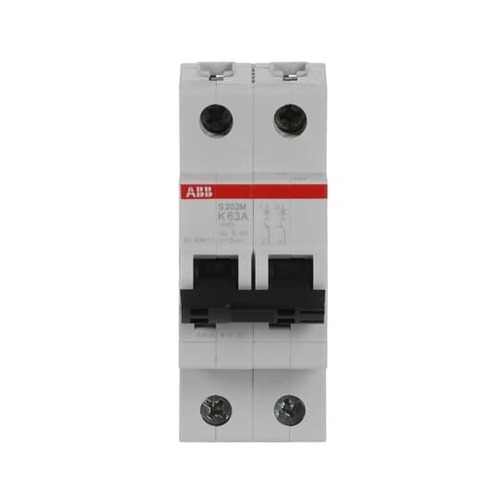 ABB Stotz S&J Sicherungsautomat ar., 10 kA, 63 A, 2P S202M-K63 ABB Stotz S&J Sicherungsautomat ar., 10 kA, 63 A, 2P S202M-K63