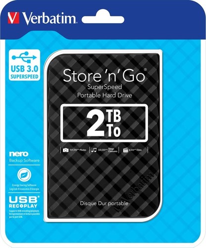 Verbatim Festplatte 2TB USB3.0 Extern,6,35cm(2,5Z) VERBATIM 53195