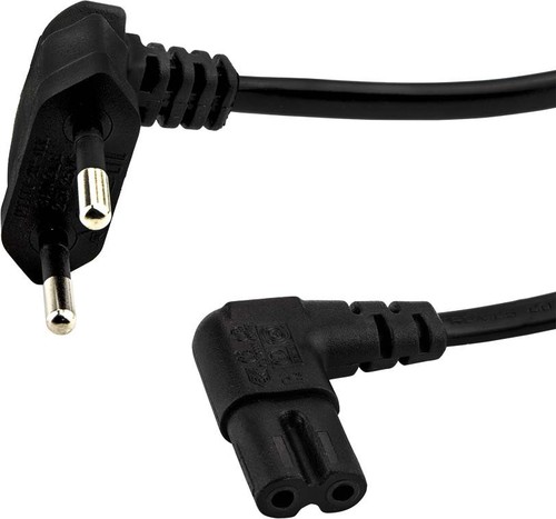 E+P Elektrik Netzkabel gewinkelt 3m,sw NW 1/3