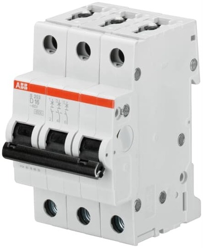 ABB Stotz S&J Sicherungsautomat Char., 6 kA, 8 A, 3P S203-D8