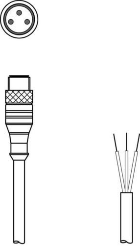 Leuze Anschlussleitung KS U-M8-3A-P1-100