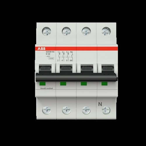 ABB Stotz S&J Sicherungsautomat 10 kA, 32 A, 3P+NA S203M-D32NA