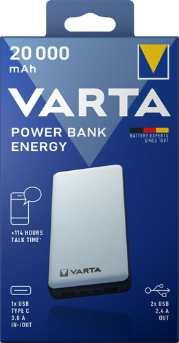 Varta Cons.Varta Portable Power Bank 20000mAh +char.cable 57978 101 111