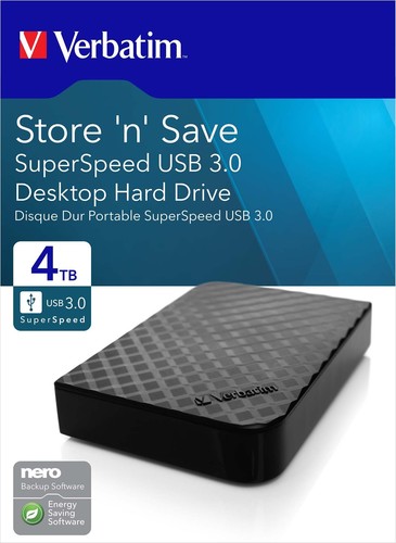 Verbatim Festplatte 4TB USB3.0 Extern,8,89cm(3,5Z) VERBATIM 47685