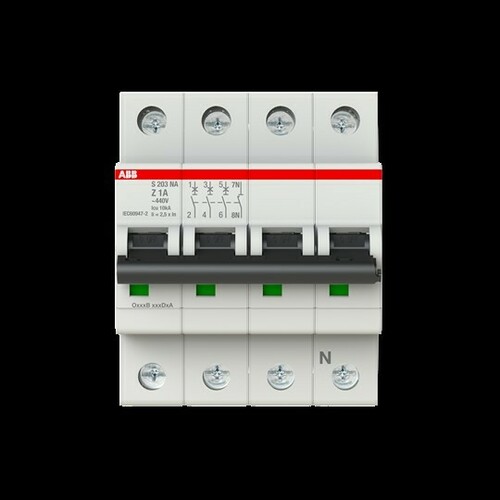 ABB Stotz S&J Sicherungsautomat r., 6 kA, 1 A, 3P+NA S203-Z1NA