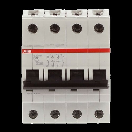ABB Stotz S&J Sicherungsautomat 10 kA, 16 A, 4P S204M-D16