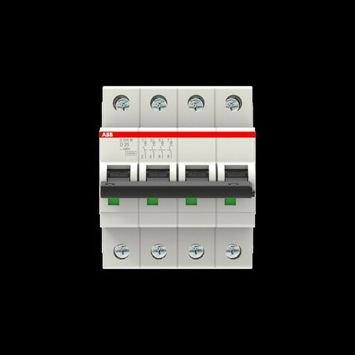 ABB Stotz S&J Sicherungsautomat ar., 10 kA, 25 A, 4P S204M-D25 ABB Stotz S&J Sicherungsautomat ar., 10 kA, 25 A, 4P S204M-D25