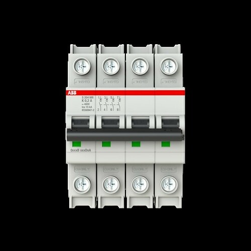 ABB Stotz S&J Sicherungsautomat 10kA, 0.2A, 4P, RTT S204MR-K0.2 ABB Stotz S&J Sicherungsautomat 10kA, 0.2A, 4P, RTT S204MR-K0.2