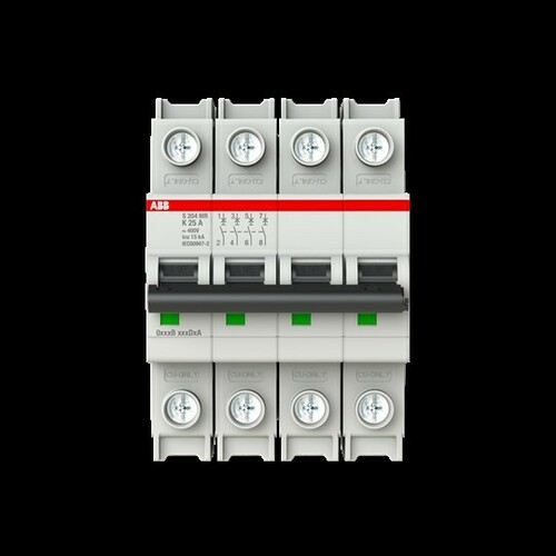 ABB Stotz S&J Sicherungsautomat 10kA, 25A, 4P, RTT S204MR-K25 ABB Stotz S&J Sicherungsautomat 10kA, 25A, 4P, RTT S204MR-K25